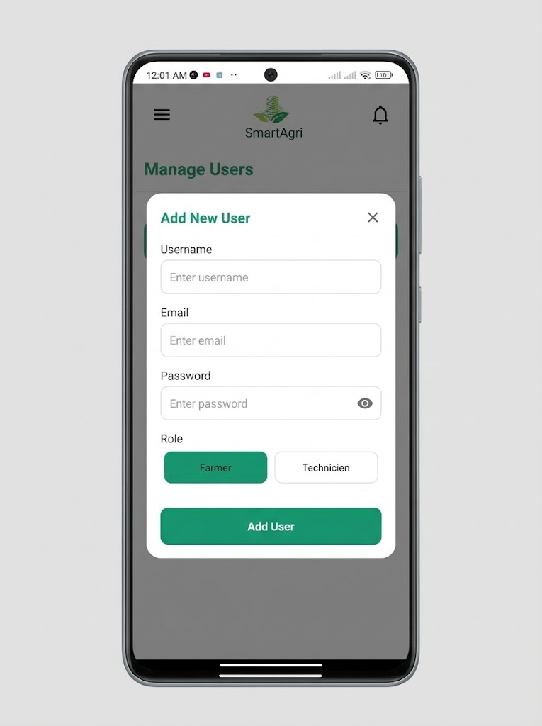 SmartAgri app promotional banner showing IoT farming features and mobile screens
